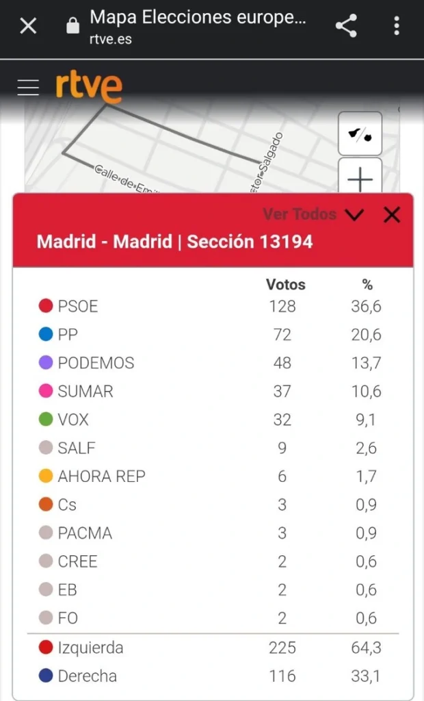 Mapa elecciones eropeas RTVE