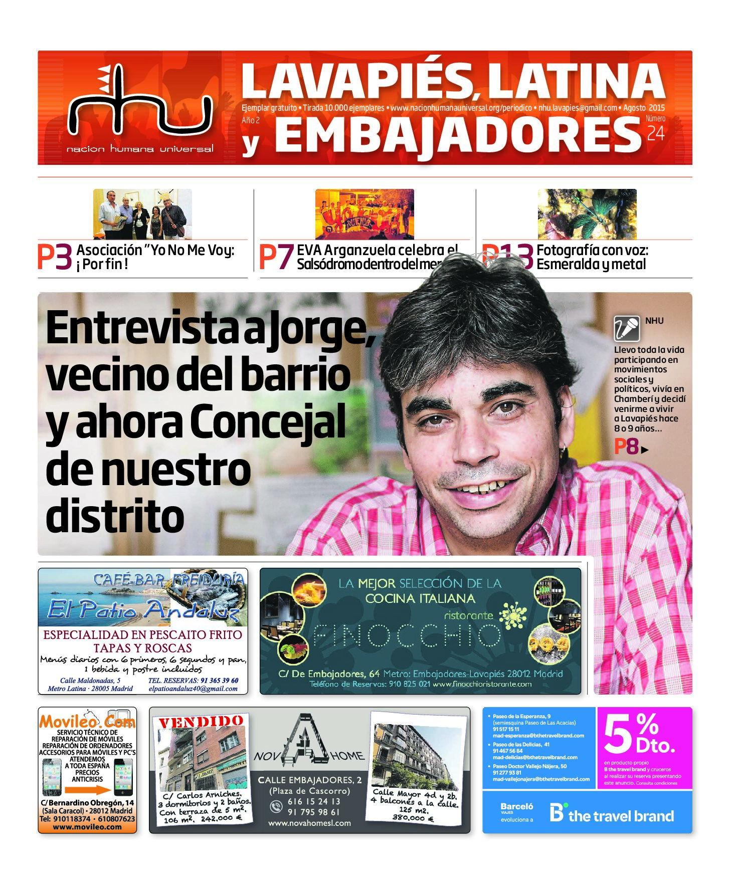 Portada del periódico Nación Humana Universal número 24 (2015)
