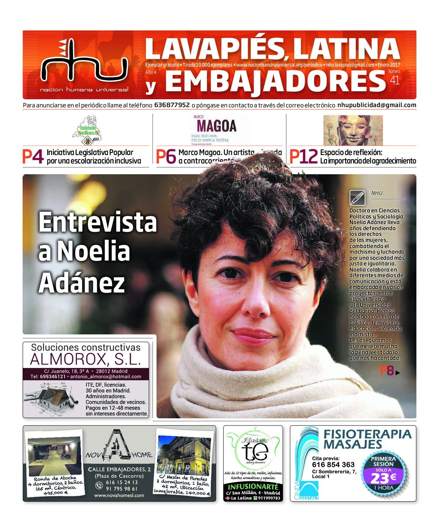 Portada del periódico Nación Humana Universal número 41 (2017)
