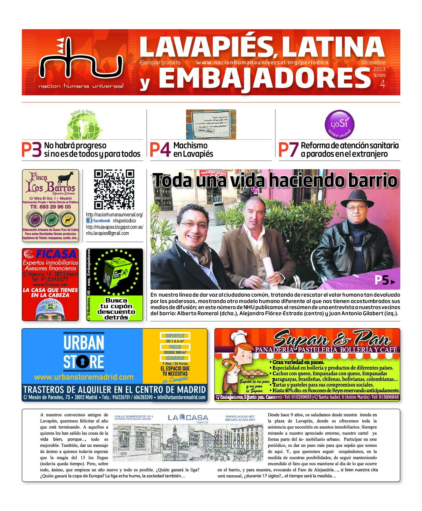 Portada del periódico Nación Humana Universal número 4 (2013)