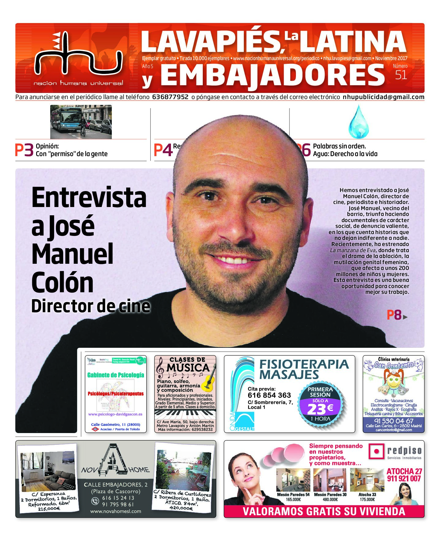 Portada del periódico Nación Humana Universal número 51 (2017)