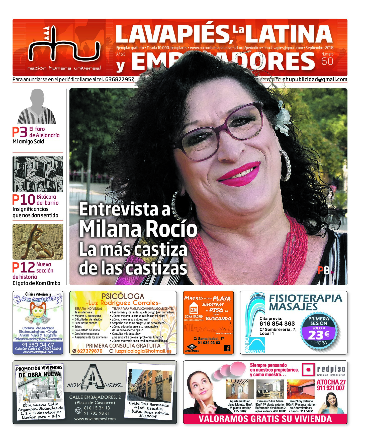 Portada del periódico Nación Humana Universal número 60 (2018)