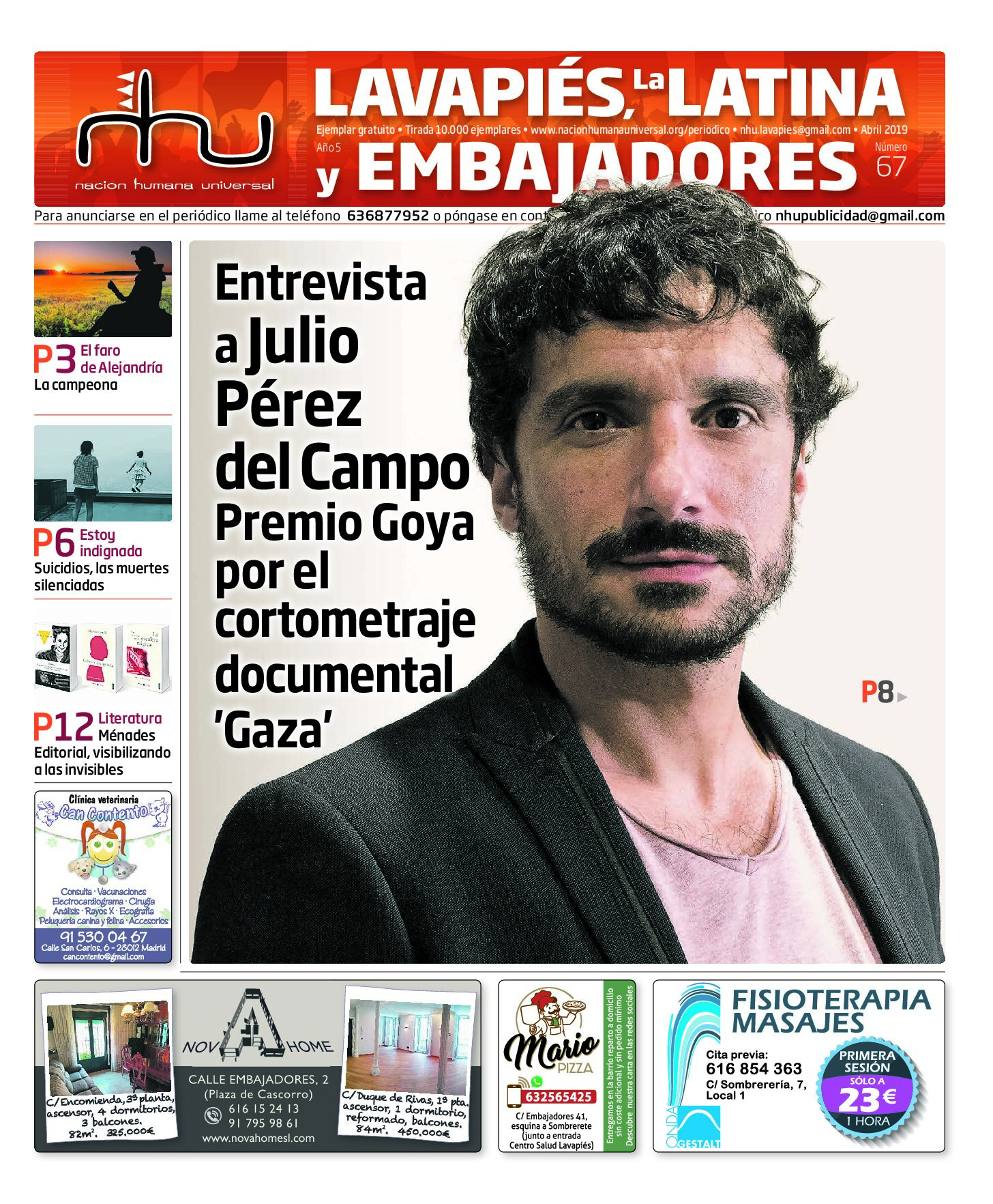 Portada del periódico Nación Humana Universal número 67 (2019)