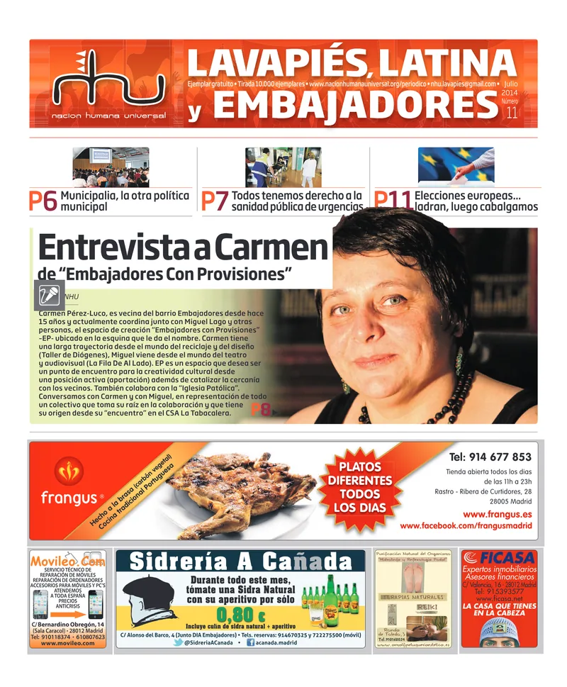Portada del periódico Nación Humana Universal número 11