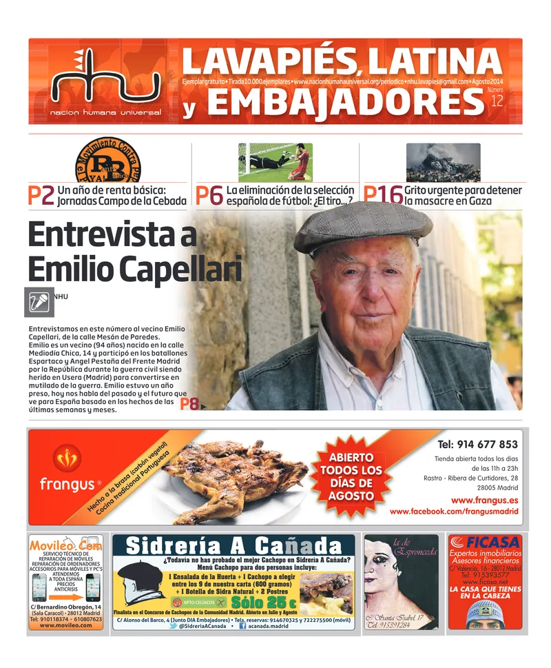 Portada del periódico Nación Humana Universal número 12