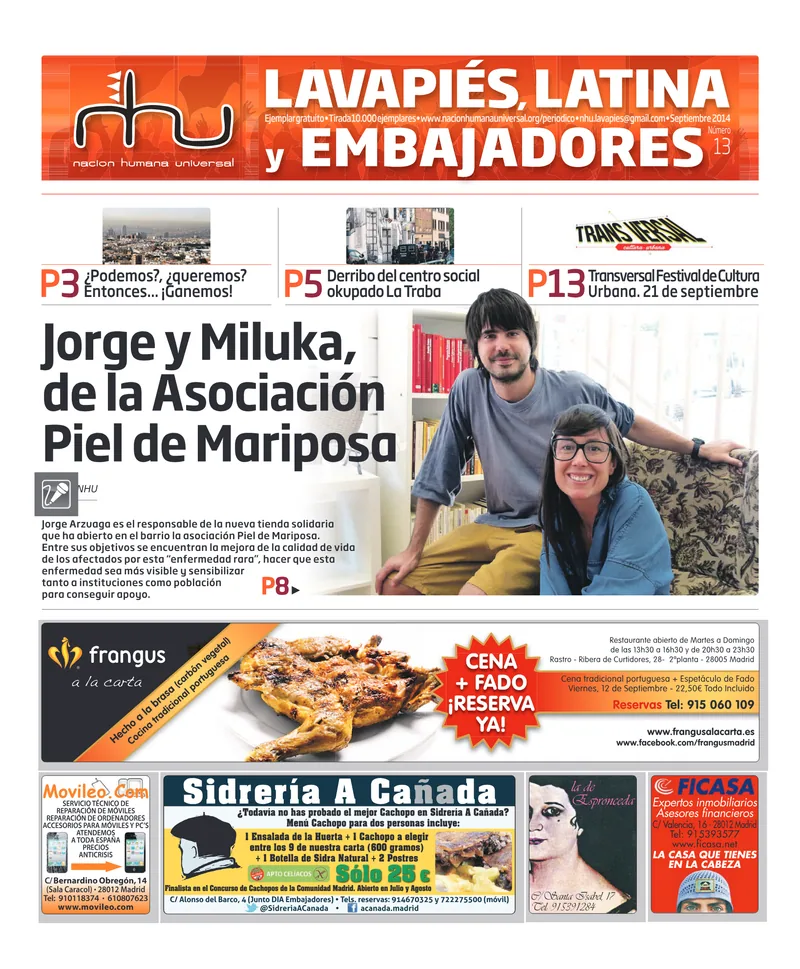 Portada del periódico Nación Humana Universal número 13