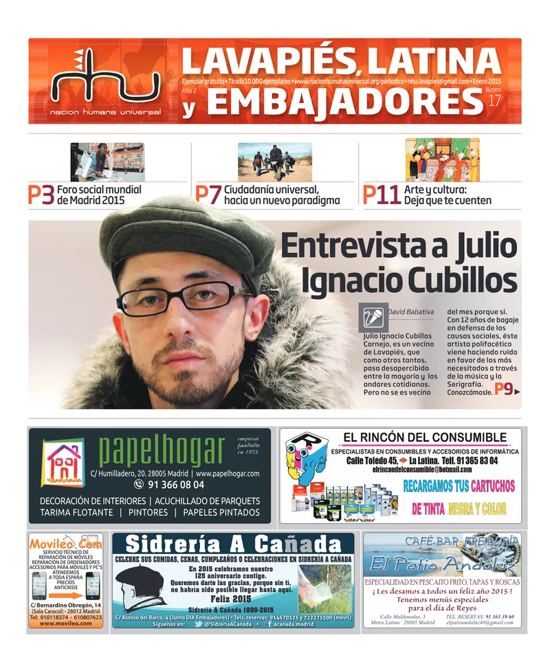Portada del periódico Nación Humana Universal número 17