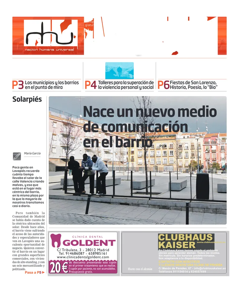 Portada del periódico Nación Humana Universal número 1