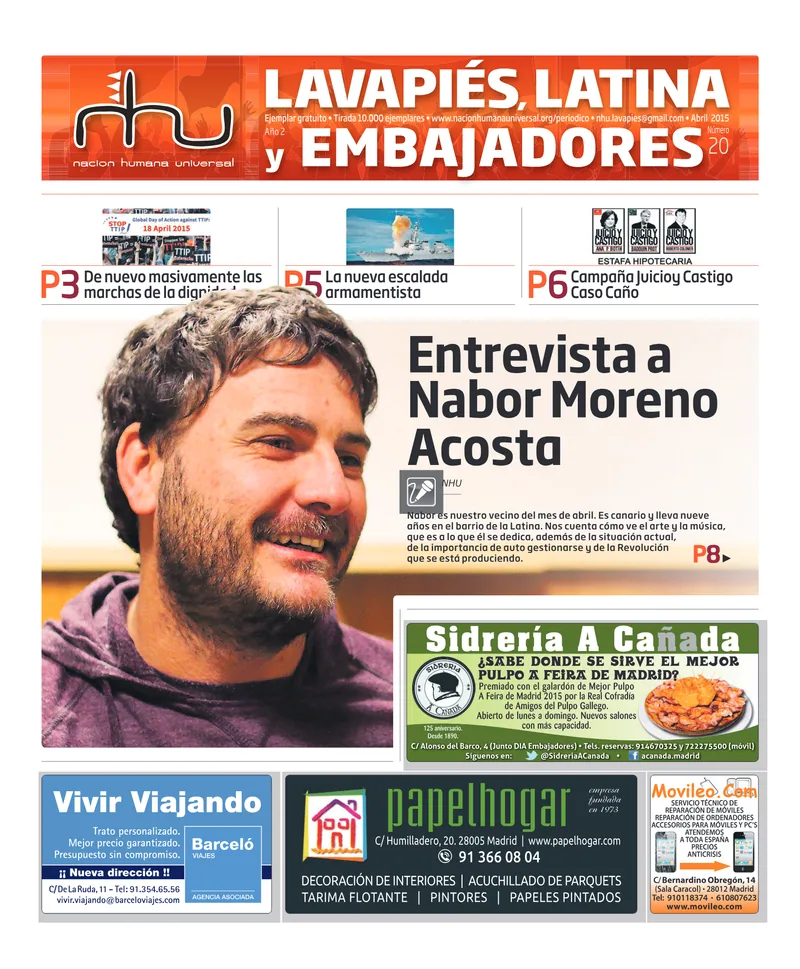 Portada del periódico Nación Humana Universal número 20