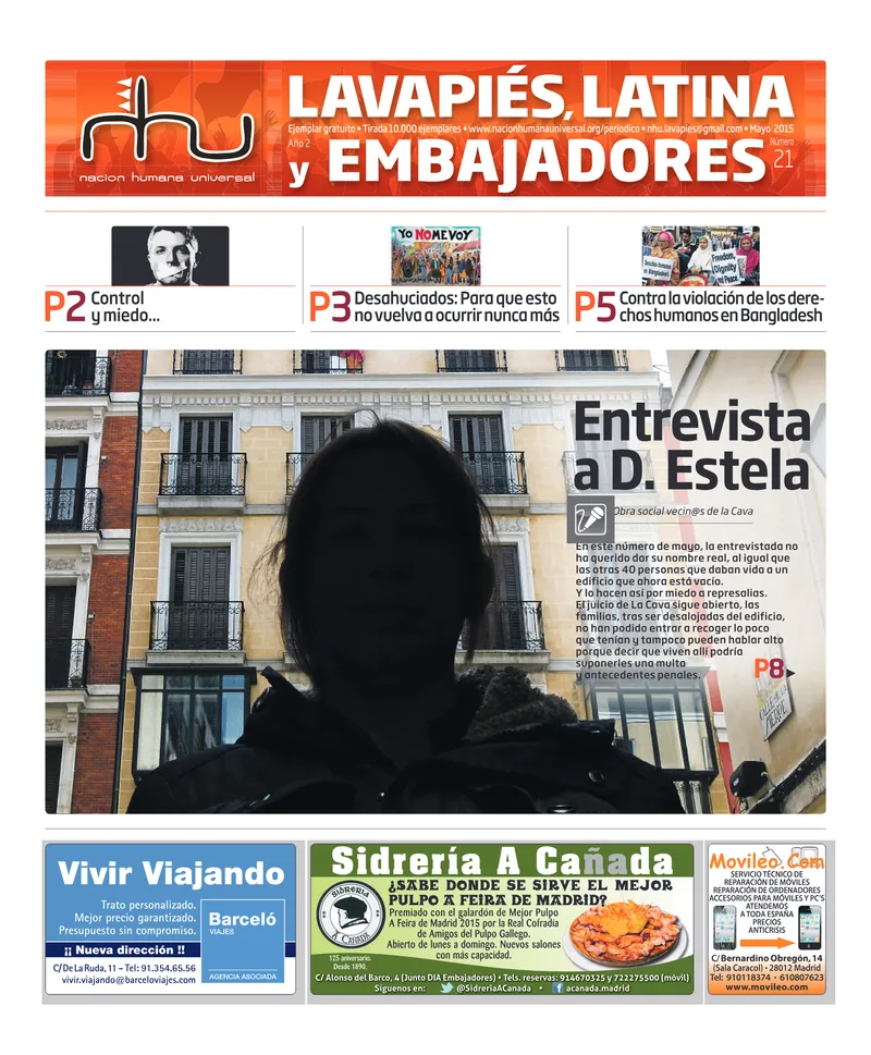 Portada del periódico Nación Humana Universal número 21