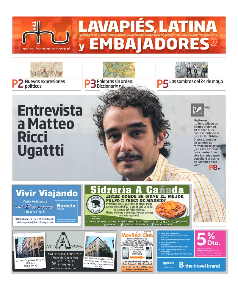 Portada del periódico Nación Humana Universal número 22