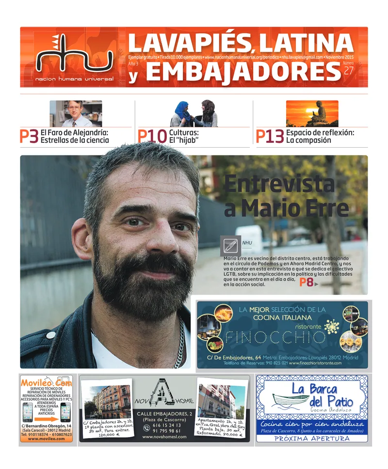 Portada del periódico Nación Humana Universal número 27