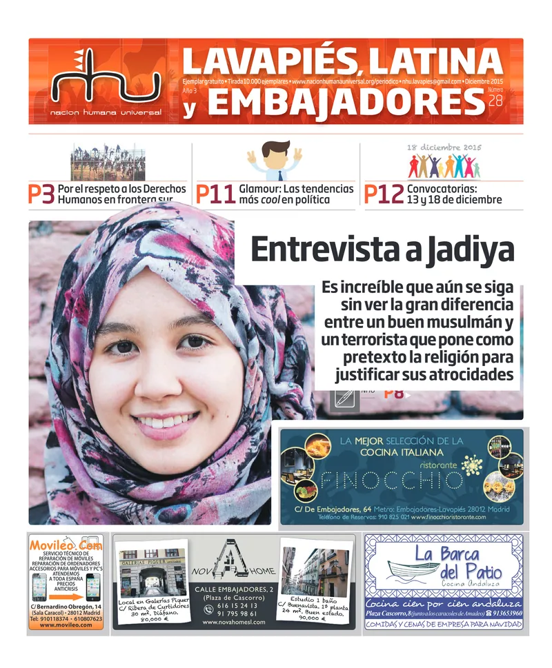 Portada del periódico Nación Humana Universal número 28