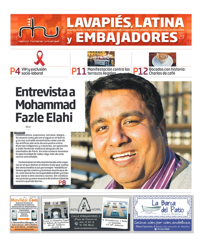 Portada del periódico Nación Humana Universal número 29