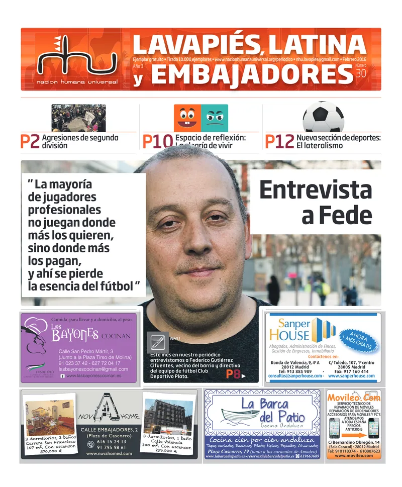 Portada del periódico Nación Humana Universal número 30