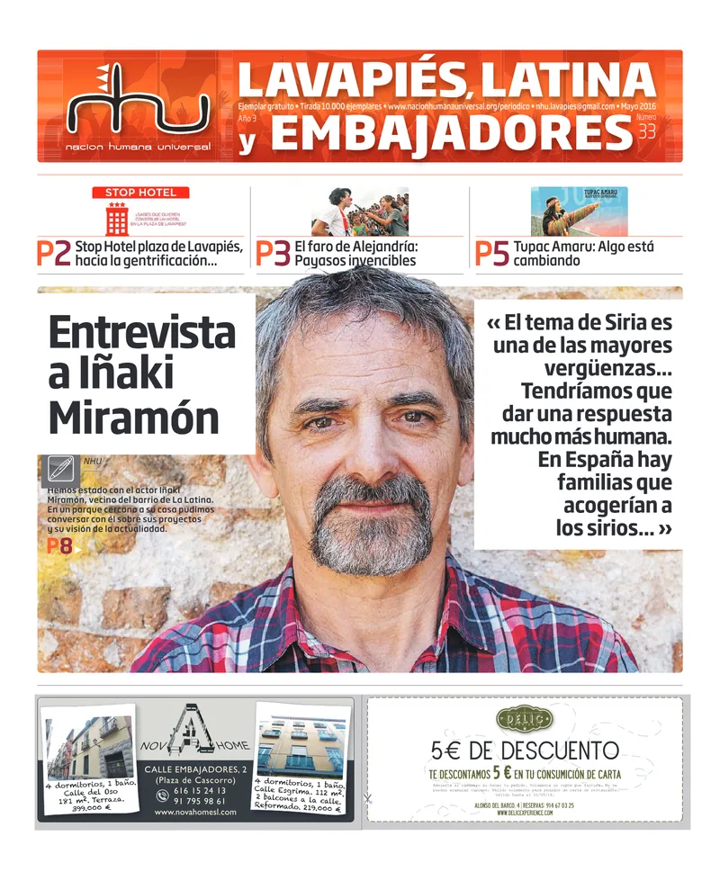 Portada del periódico Nación Humana Universal número 33