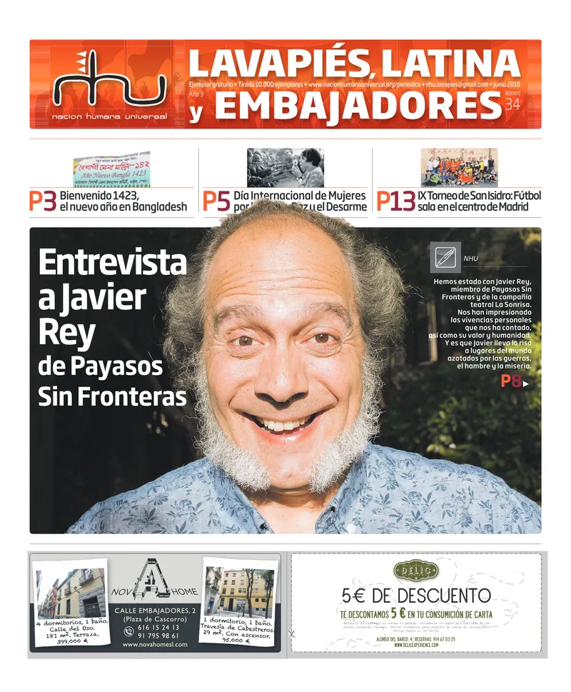 Portada del periódico Nación Humana Universal número 34