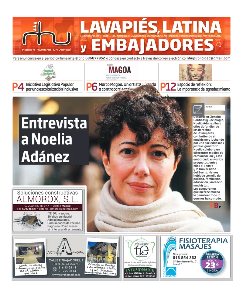 Portada del periódico Nación Humana Universal número 41
