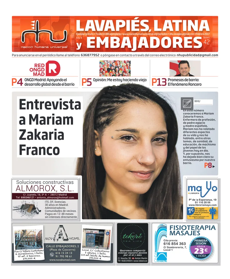 Portada del periódico Nación Humana Universal número 42
