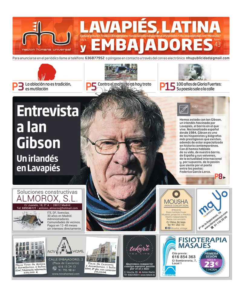 Portada del periódico Nación Humana Universal número 43