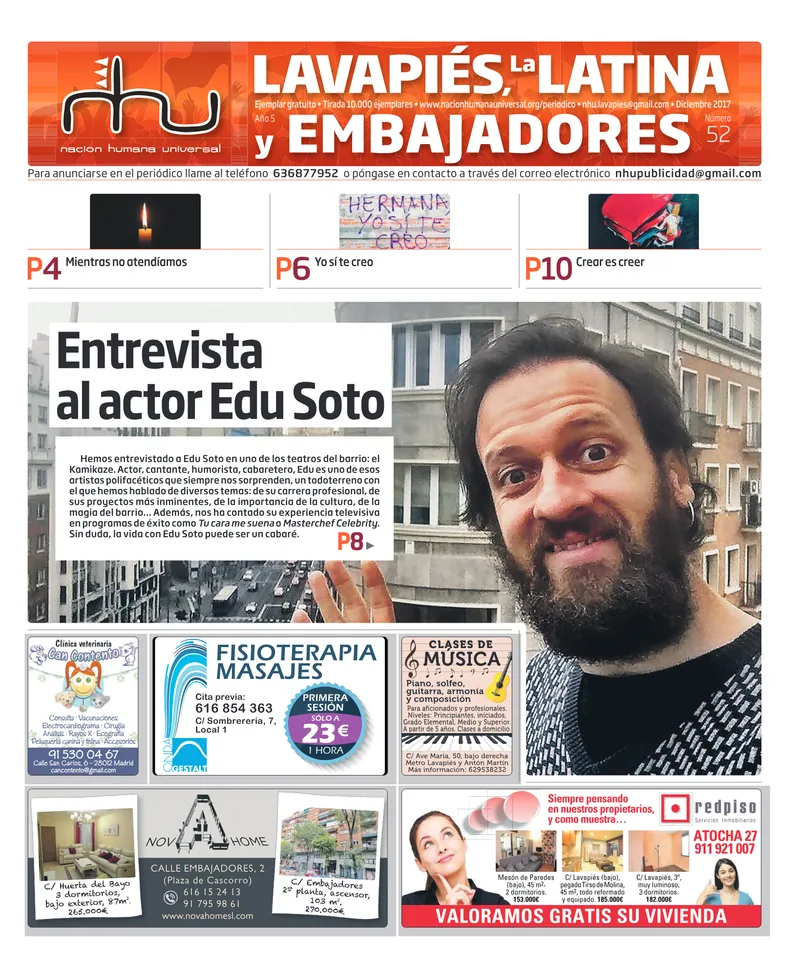 Portada del periódico Nación Humana Universal número 52