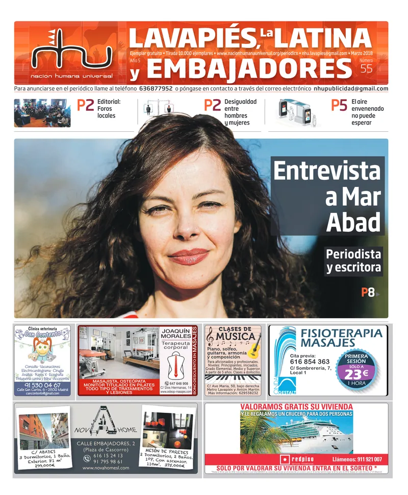 Portada del periódico Nación Humana Universal número 55