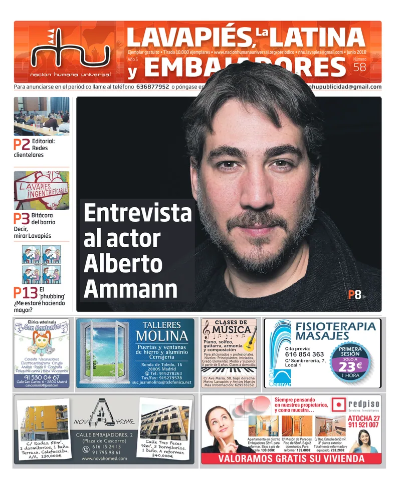 Portada del periódico Nación Humana Universal número 58