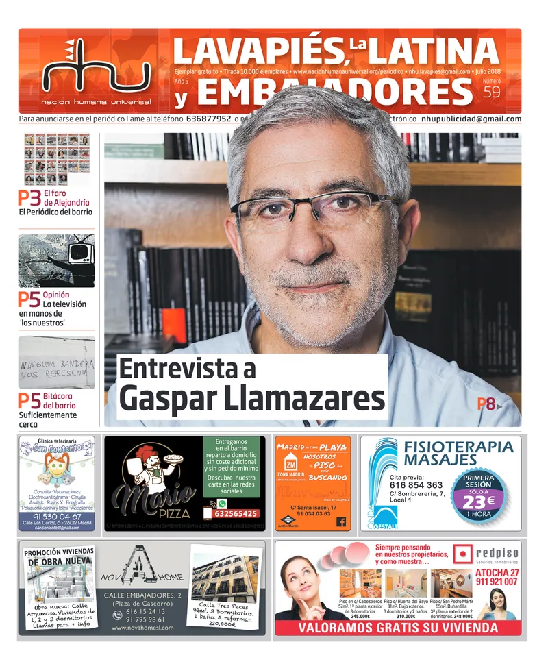 Portada del periódico Nación Humana Universal número 59