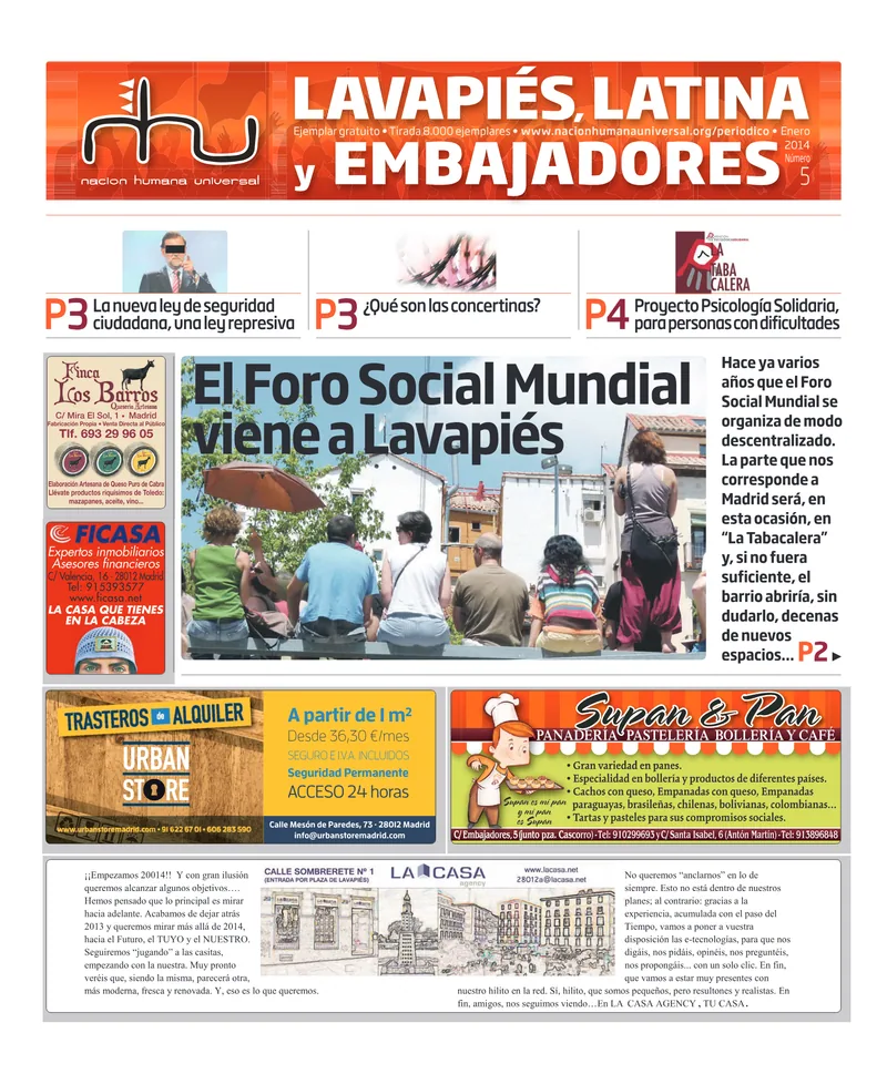 Portada del periódico Nación Humana Universal número 5