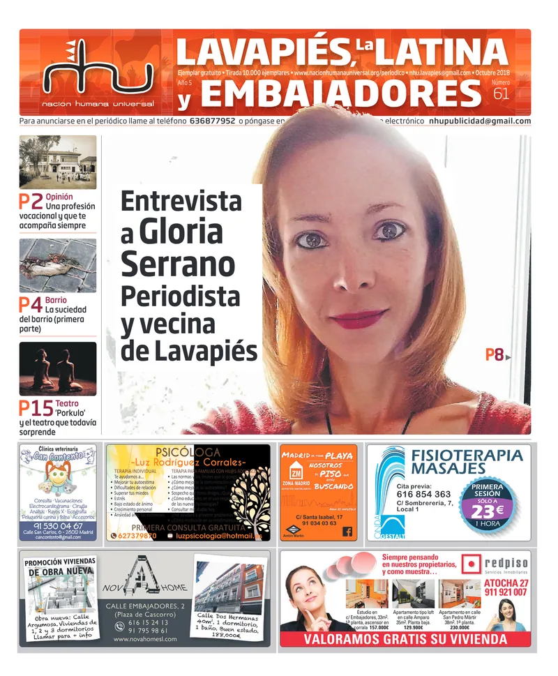 Portada del periódico Nación Humana Universal número 61