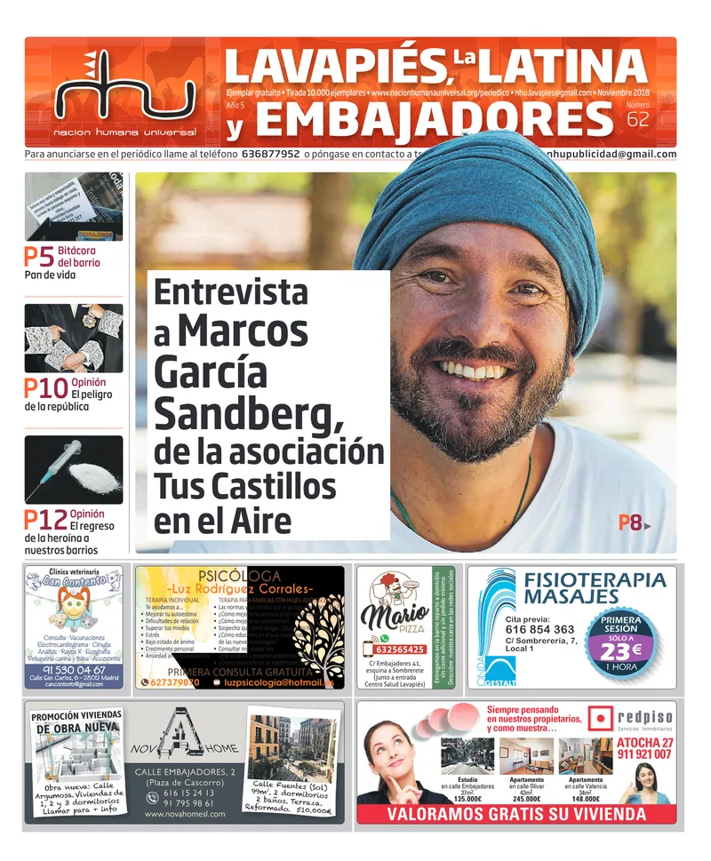 Portada del periódico Nación Humana Universal número 62