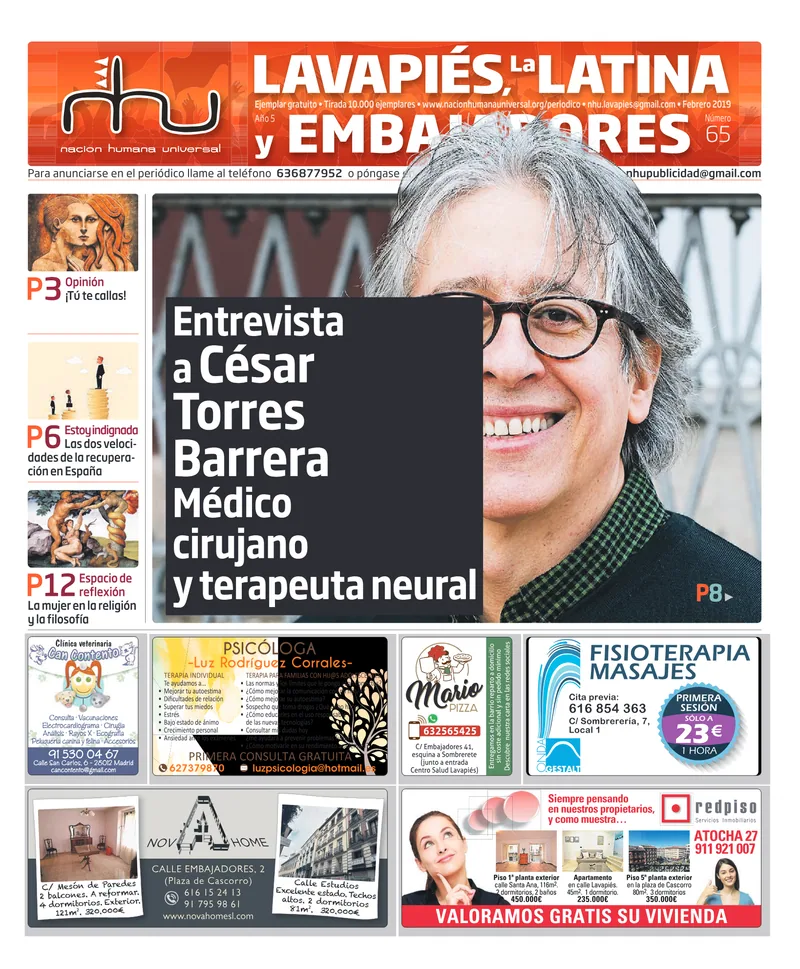 Portada del periódico Nación Humana Universal número 65
