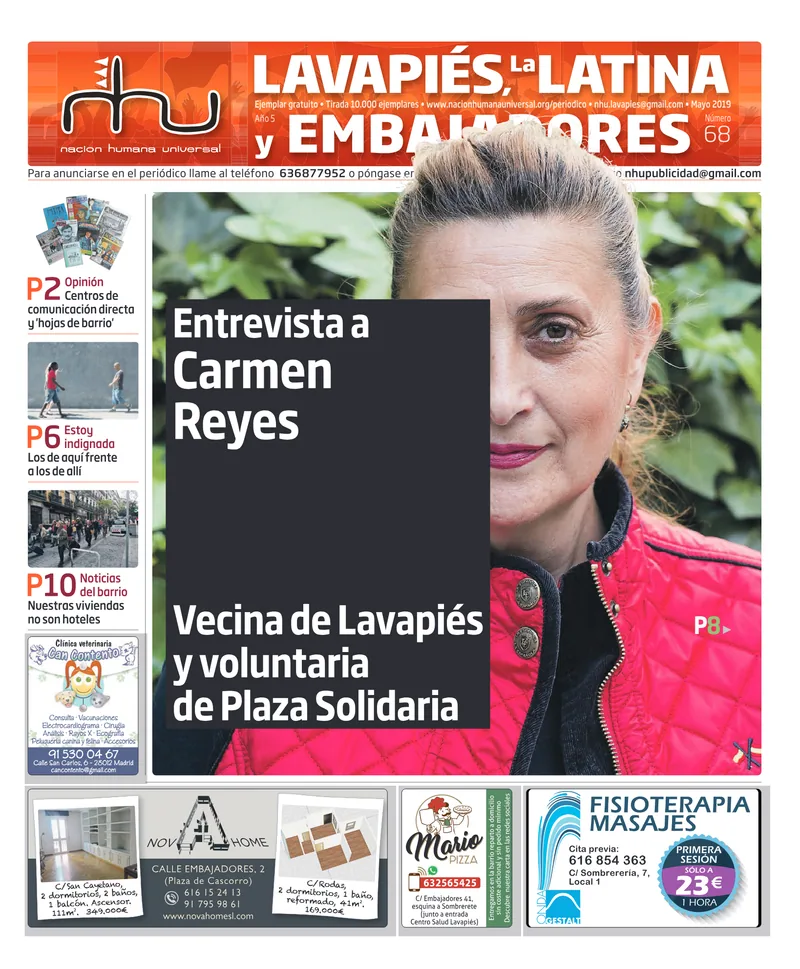 Portada del periódico Nación Humana Universal número 68