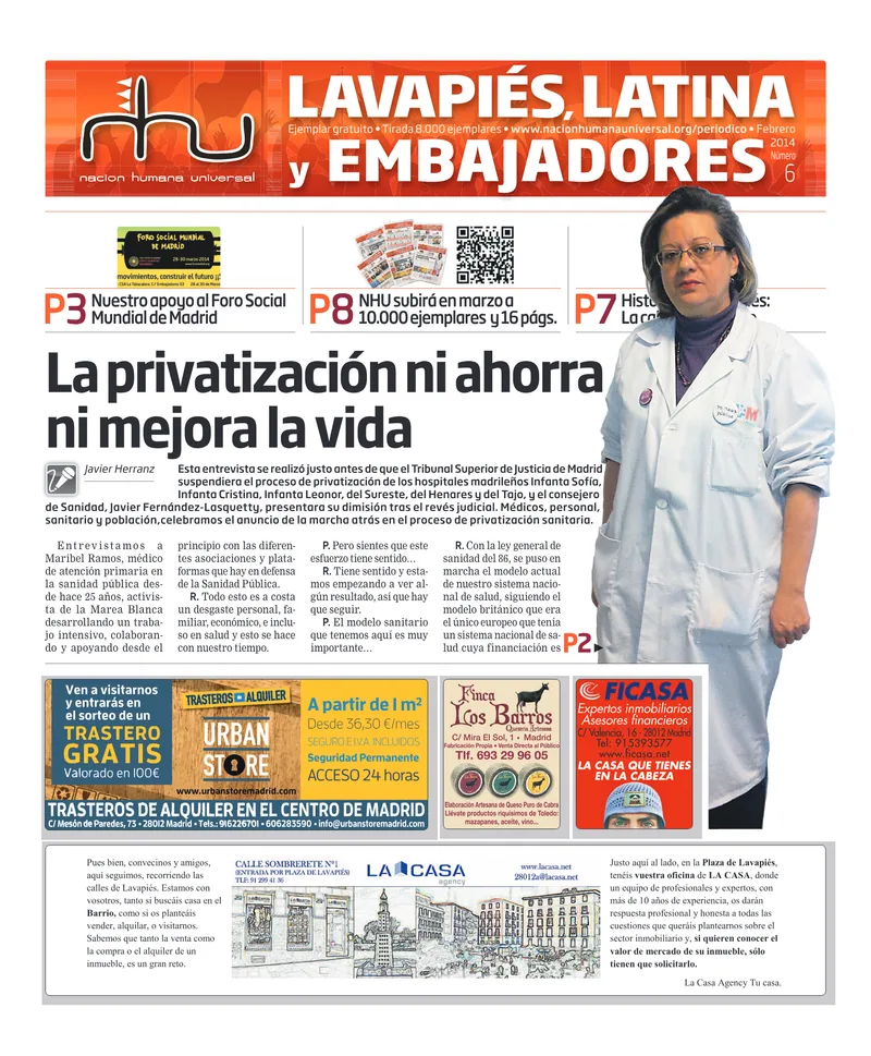 Portada del periódico Nación Humana Universal número 6