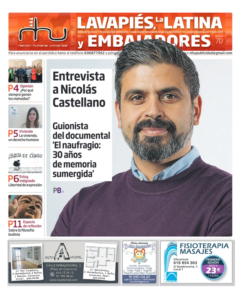 Portada del periódico Nación Humana Universal número 70