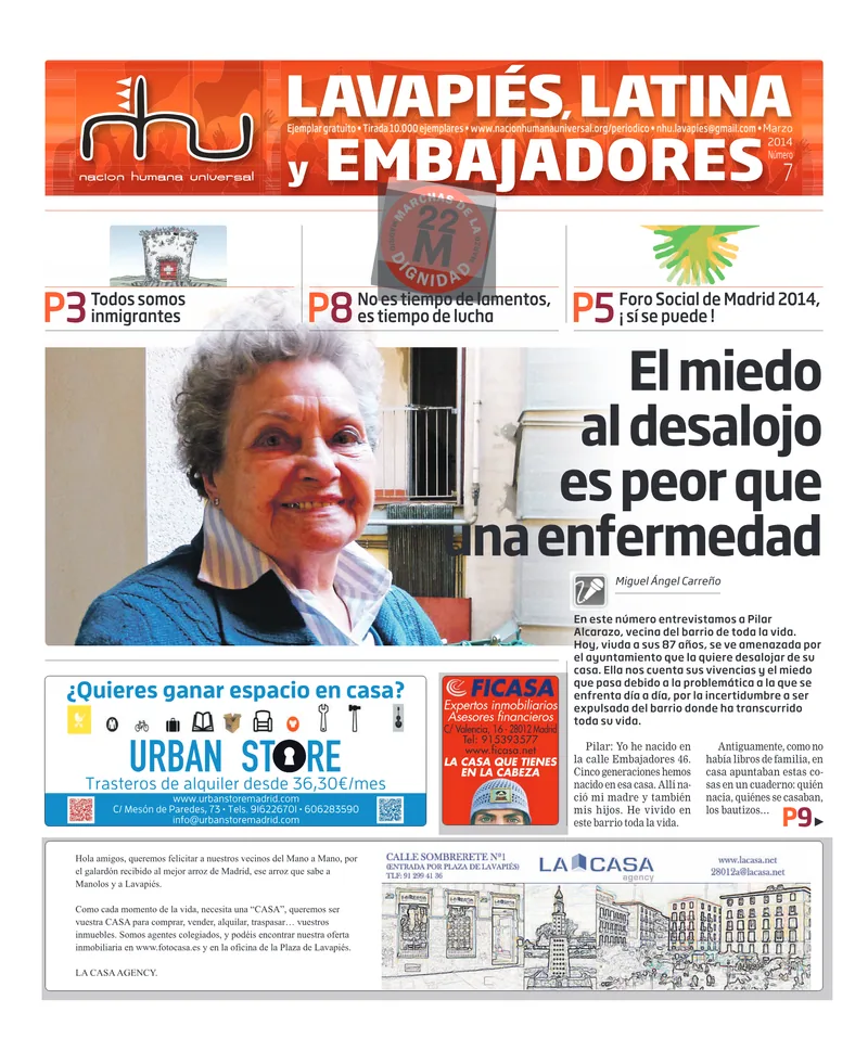 Portada del periódico Nación Humana Universal número 7