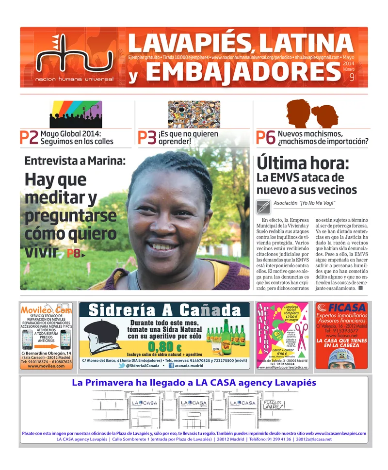 Portada del periódico Nación Humana Universal número 9